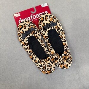 Dearfoams Women’s Slippers/Houseshoes- Leopard Print w/Bow- Size Medium 7-8- NWT